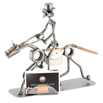 DRESSURREITER MIT VISITENKARTEN-HALTER