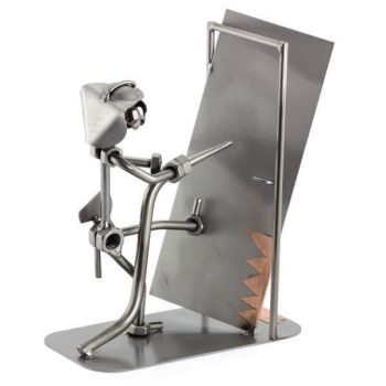 FEUERWEHRMANN MIT VISITENKARTEN-HALTER